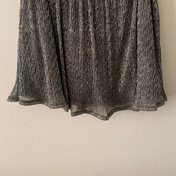 City Vibes Black Gold Metallic Shimmer Skater Tulle Back Zipper Skirt Size 5 - Picture 3 of 12